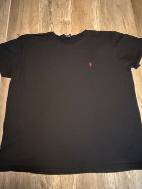 Polo by Ralph Lauren Black Short-Sleeve Crew Neck Tee with Red Pony